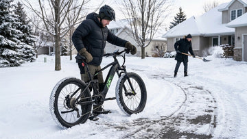 EUNORAU fat tire ebike in snow with 16:9 cover crop