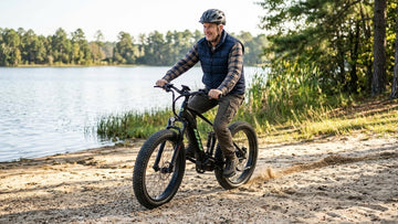 EUNORAU fat tire ebike riding on soft terrain with 16:9 cover crop