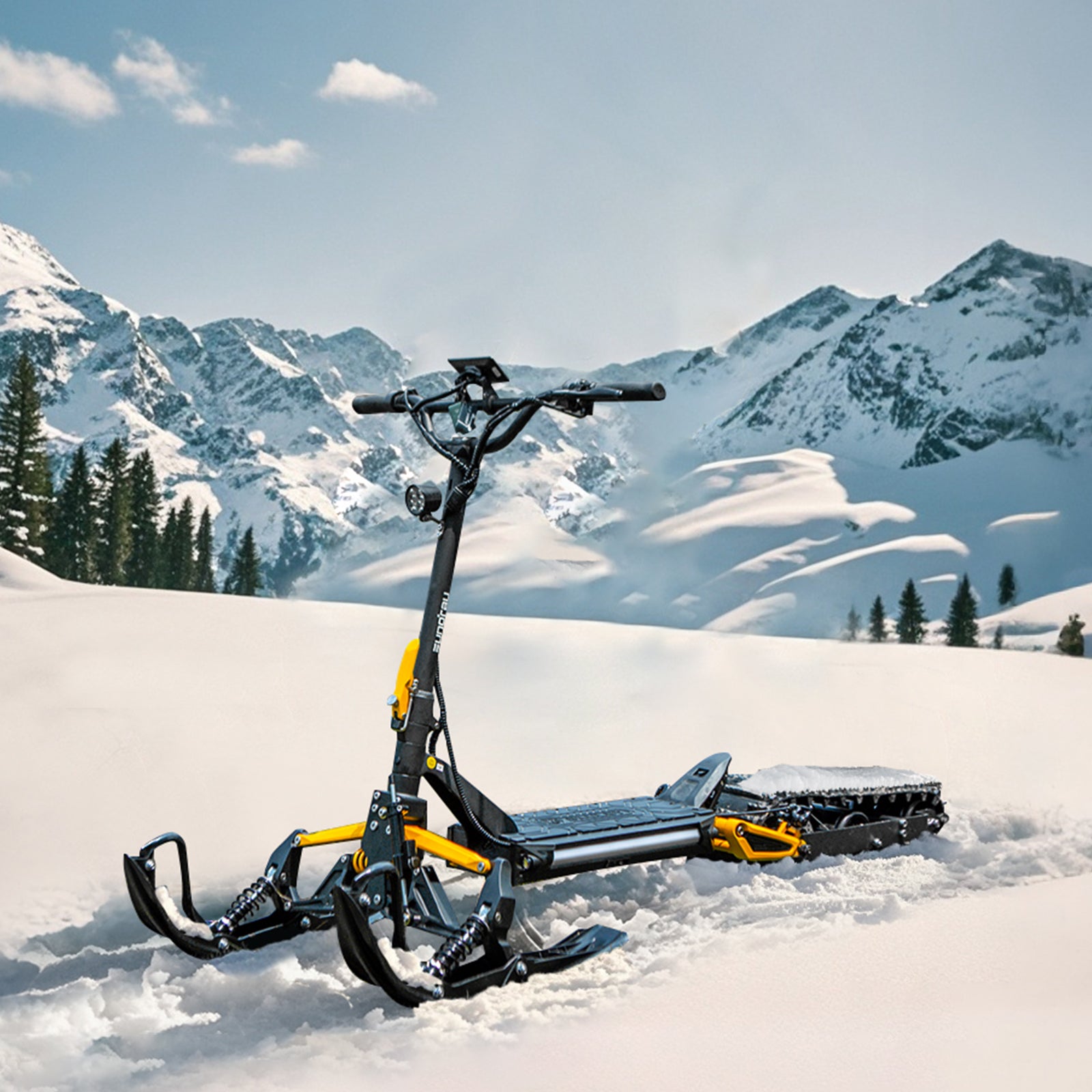 EUNORAU 52V2,000W Motor Foldable Stand Up Electric Snow Scooter