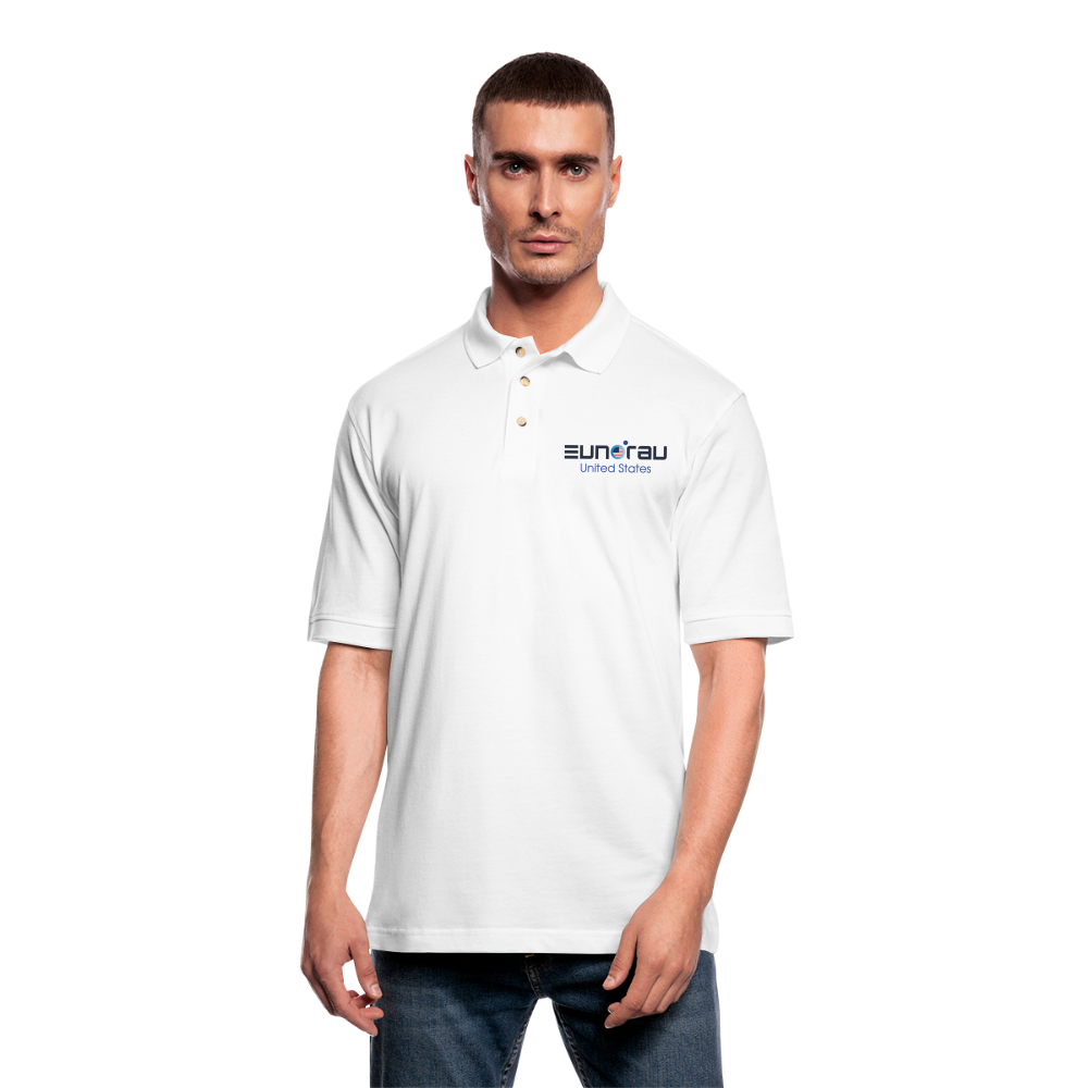 Eunorau Men's Pique Polo Shirt - white